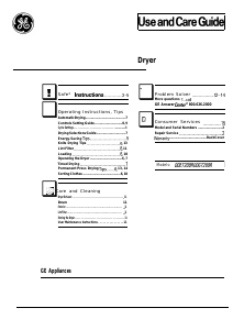Bruksanvisning GE DDE7209R Torktumlare