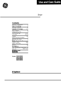 Manual GE DDE5806M Dryer
