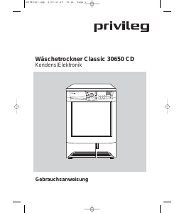 Bedienungsanleitung Privileg Classic 30650 CD Trockner