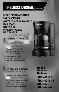 Manual de uso Black and Decker DCM675WF Máquina de café