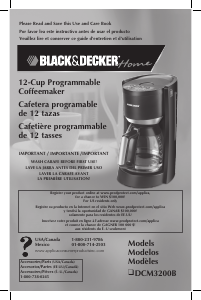 Mode d’emploi Black and Decker DCM3200B Cafetière