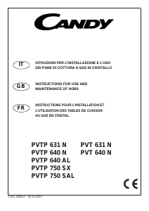 Manual Candy PVTP640NC Hob