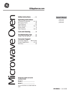 Bruksanvisning GE JES1142SPSS Mikrovågsugn