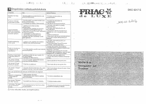 Bruksanvisning Friac DKC 6217 E Torktumlare