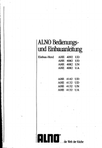 Handleiding ALNO AHE 4082 UA Fornuis