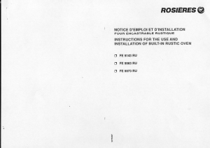 Mode d’emploi Rosières FE 5143 RU Four