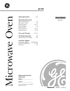 Bruksanvisning GE JES2251SJ Profile Mikrovågsugn