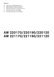 Manuale Gaggenau AW221190 Cappa da cucina