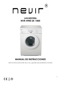 Manual Nevir NVR-4900 6K1000 Washing Machine