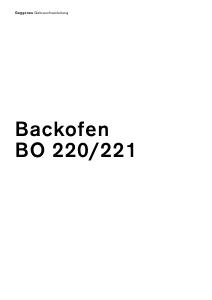 Bedienungsanleitung Gaggenau BO220130 Backofen