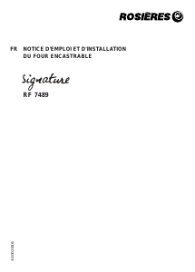 Mode d’emploi Rosières RF 7489 PN Four