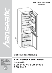 Bedienungsanleitung Hanseatic BCD-310CW Kühl-gefrierkombination