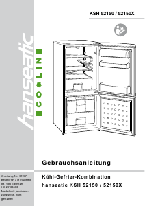 Bedienungsanleitung Hanseatic KSH-52150X Kühl-gefrierkombination