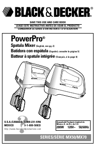 Mode d’emploi Black and Decker MX70 Batteur à main
