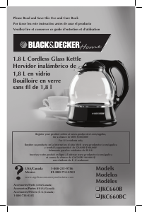 Mode d’emploi Black and Decker JKC660B Bouilloire