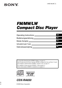 Manuale Sony CDX-RA650 Autoradio