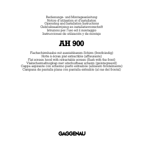 Manuale Gaggenau AH900161 Cappa da cucina