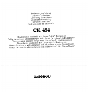 Manual Gaggenau CK494115 Hob