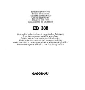 Manuale Gaggenau EB388210 Forno