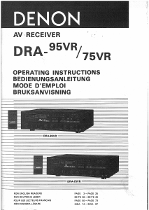 Bedienungsanleitung Denon DRA-75VR Receiver