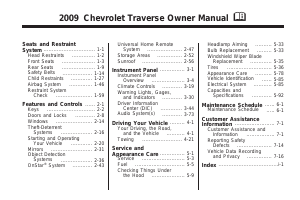 Handleiding Chevrolet Traverse (2009)