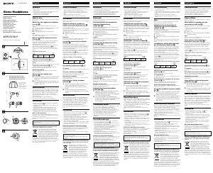 Руководство Sony MDR-EX76LP Наушники
