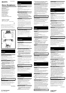 Руководство Sony MDR-G73SP Наушники