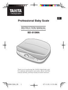 Bruksanvisning Tanita BD-815MA Våg