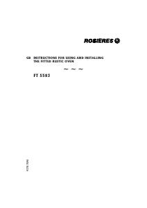 Manual Rosières FT 5583 RU Oven