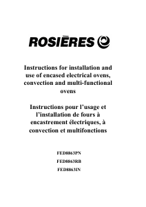 Bruksanvisning Rosières FED 8863 IN Ugn