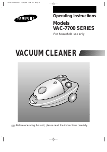 Bruksanvisning Samsung VAC-7713SP Dammsugare