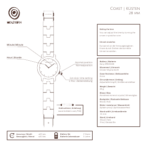Bedienungsanleitung Holzkern Costa del Sol Armbanduhr