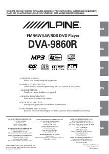 Handleiding Alpine DVA-9860R Autoradio
