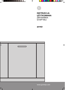 Instrukcja Gorenje GVSP165J Zmywarka