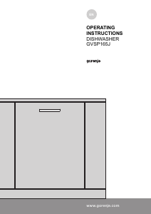 Bruksanvisning Gorenje GVSP165JUK Diskmaskin
