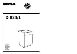 Manual Hoover D824/1021 Máquina de lavar louça