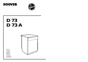 Manuale Hoover D 73 SY Lavastoviglie