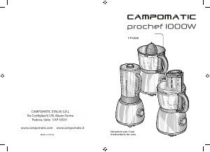 Manual Campomatic FP1000 Food Processor