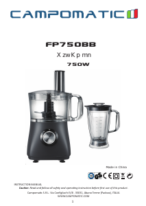 Manual Campomatic FP750BB Food Processor