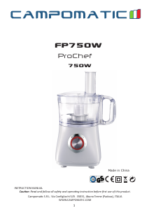 Manual Campomatic FP750W Food Processor