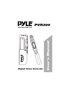Bruksanvisning Pyle PVR200 Diktafon