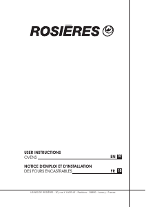 Bruksanvisning Rosières RFSHT 59/E Ugn