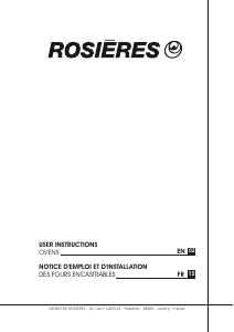 Bruksanvisning Rosières RFN 275 IN/E Ugn