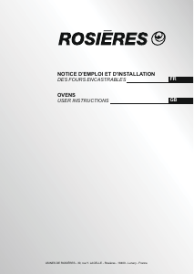 Bruksanvisning Rosières RFN 6581 PNI Ugn