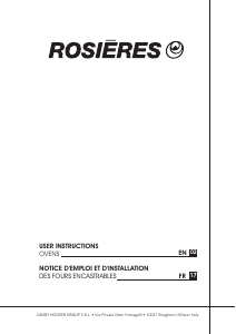 Mode d’emploi Rosières RFDC 73 S/E Four