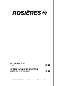 Manual Rosières RFS 82 RTIN/E Oven