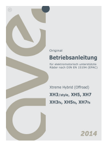 Bedienungsanleitung AVE XH5fs (2014) Elektrofahrrad