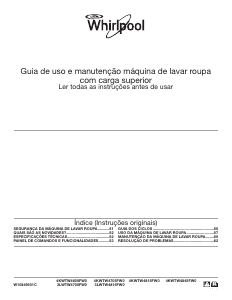 Manual Whirlpool 3LWTW4815FW Máquina de lavar roupa