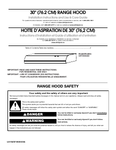Mode d’emploi KitchenAid UXT2030ADB Hotte aspirante
