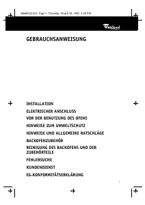 Bedienungsanleitung Whirlpool AKZ 389 IX Backofen